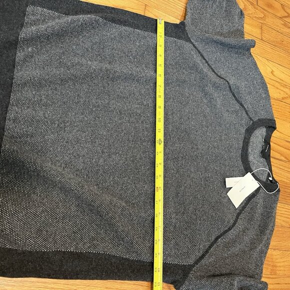 Vince NWT Birdseye Raglan Charcoal Gray Wool Cashmere Sweater Size XL - Picture 8 of 8